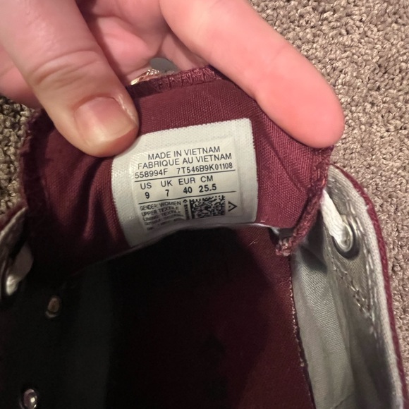 Converse Burgundy Canvas Sneakers - Picture 2 of 3